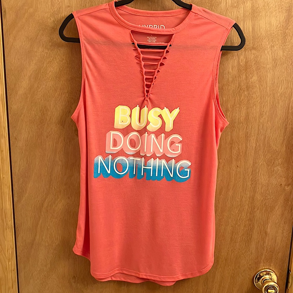 Busy Doing Nothing muscle tee tank top woman’s size large